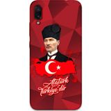 Gramaphone Xiaomi Redmi Note 7 Uyumlu Atatürk Desenli Telefon Kılıfı + Ekran Koruyucu - 5851
