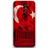 Gramaphone Xiaomi Redmi Note 8 Pro ile Uyumlu Atatürk Desenli Telefon Kılıfı + Ekran Koruyucu - 5848