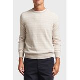 Gran Sasso Desenli Yün ve Kaşmir Karışımlı Slim Fit Bisiklet Yaka Kazak Erkek Kazak 58124 19655 113 - Ekru - 50
