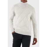 Gran Sasso Yün Karışımlı Desenli Regular Fit Balıkçı Yaka Kazak Erkek Kazak 13118 19678 812 - Gri - 50