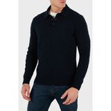 Gran Sasso Yün ve Kaşmir Karışımlı Regular Fit Polo Yaka Kazak Erkek Polo Yaka Kazak 23172 19651 598 - Lacivert - 54