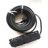 Granada 3'lü 10 Metre IP44 Topraklı Kauçuk Uçlu Seyyar Uzatma Kablosu 3x2.5 mm² TTR/CCA - Siyah
