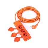 Granada 3'lü 10 Metre IP44 Topraklı Kauçuk Uçlu Seyyar Uzatma Kablosu 3x2.5 mm² TTR/CCA - Turuncu
