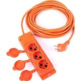 Granada 3'lü 20 Metre IP44 Topraklı Kauçuk Uçlu Seyyar Uzatma Kablosu 3x2.5 mm² TTR/CCA - Turuncu