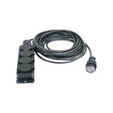 Granada 4'lü 5 Metre IP44 Topraklı Kauçuk Uçlu Seyyar Uzatma Kablosu 3x2.5 mm² TTR/CCA - Siyah