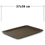 Grand Cam Premium Deri Dokulu Sunum Tepsisi | 27X38 cm - Kahverengi