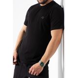 grand coco Erkek Siyah Regular Likralı Süprem Kumaş Bisiklet Yaka Kısa Kollu T-Shirt