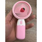 Grand Concept Store 3 Kademeli Şarjlı Mini El Fanı ve Masa Fanı Soğutucu Pervane Taşınabilir Pratik Şarjlı Mini Araç Içi Vantilatör - Pembe - Beyaz