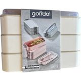 Grand Concept Store Gondol Layer Lunch Box Kilitli Kat Kat Beslenme Kutusu Çatal Kaşıklı(Krem)
