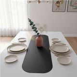 Grand Fine Art 1 Adet Deri Mini Runner-Klavye Altlığı-Masa Matı-Masa Sümeni -Çok Amaçlı Kullanım - Siyah - 30 x 90 cm