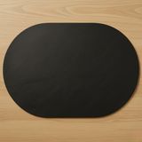 Grand Fine Art 2 Adet Deri Siyah Tam Oval Amerikan Servis Supla 33X44 Cm-Kolay Silinebilir Supla - 44 x 33 cm