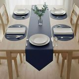 Grand Fine Art 4+1 Adet Deri Amerikan Servis+Runner Set (4 Amerikan Servis -1 Runner ) - 40 x 135 cm - Lacivert