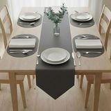 Grand Fine Art 4+1 Adet Deri Amerikan Servis+Runner Set (4 Amerikan Servis -1 Runner ) - Gri - 40 x 135 cm