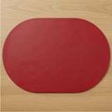 Grand Fine Art 6 Kişilik Kırmızı Tam Oval Deri Amerikan Servis Supla 33X44 Cm - 44 x 33 cm - 001-Renkli