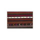 Grand Hedef Halı Anadolu El Dokuma Pembe Rengi Çizgili Vintage Kilim Mor