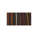 Grand Hedef Halı Anadolu El Dokuma Turnucu Mürdüm Renk Çizgili Vintage Kilim Bordo