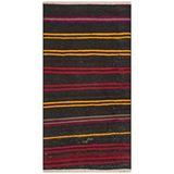 Grand Hedef Halı El Dokuma Karişik Rengi Çizgili Desen Vintage Kilim Çok Renkli