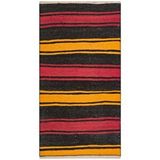 Grand Hedef Halı El Dokuma Mürdüm Sari Rengi Vintage Kilim Pembe