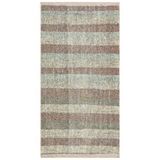 Grand Hedef Halı El Dokuma Pudra Rengi Çizgili Desen Vintage Kilim Çok Renkli