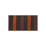 Grand Hedef Halı El Dokuma Turuncu Murdum Rengi Çizgili Vintage Kilim Siyah
