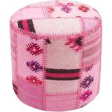 Grand Hedef Halı Eşsiz El Dokuma Şekir Pembe Rengi Kedir Kilim Puf - 40x40 cm