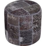 Grand Hedef Halı Gerçek El Dokuma Gri Rengi Patchwork Halıden Yapilan Puf - 40x40 cm
