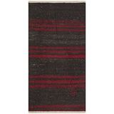 Grand Hedef Halı Gerçek El Dokuma Kahverengi Mürdüm Çizgili Vintage Kilim Pembe