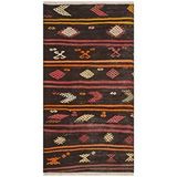 Grand Hedef Halı Özel Mürdüm Rengi Çiçekli Desen Vintage Kilim Kahverengi