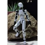 Grand TALİSMAN Oynar Eklemli Hareketli Robot Oyuncak Aksiyon Figürü 3D Baskı dummy 13 cm (Montajlı) (SİYAH-BEYAZ)