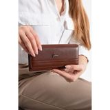 Grande 2615 %100 Hakiki Deri Bayan Cüzdan - Kahverengi