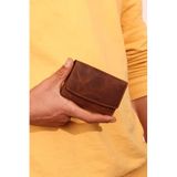 Grande 841 Unisex hakiki deri kartlık akordiyon cüzdan CRAZY TABA
