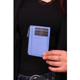 Grande 853 Unisex hakiki deri slim kartlık BUZ MAVİSİ