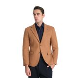 Grande Erkek Camel Kaşe Kumaşlı Mono Yaka Slim Fit Spor Blazer Ceket Metalik 56