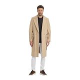 Grande Erkek Krem Oversize Kalıp Beli Kendinden Kemerli Uzun Kaşe Palto Krem 48