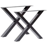Grande Home Metal Büyük Ahşap ve Kütük X Masa Ayağı 40mm X 80mm Profil 2 li Set - 40 x 80 mm