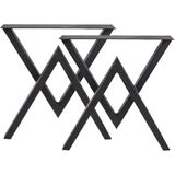 Grande Home Metal Karo Ahşap Kütük Masa Ayağı 2'li - 30 x 50 cm - 65 - 60 x 72 cm