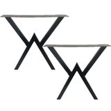 Grande Home Metal Vakko Ahşap Kütük Masa Ayağı 2'li - 30 x 50 cm - 60 x 72 cm