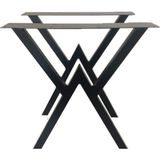 Grande Home Metal Vakko Ahşap Kütük Masa Ayağı 2'li - 40 x 80 cm - 70 x 72 cm