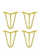 Grande Home Side Metal Ahşap ve Kütük Sehpa Ayağı 15 cm Gold 4 Adet