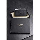 Grande Style 0825 Unisex Deri Kartlık Şık Tasarım - Siyah