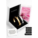 GrandeAccessory Ayetel Kürsi Çelik Bileklik 2 adet Ve Love Flowers Çiçek Anneler gününe özel