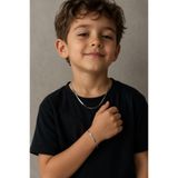 GrandeAccessory Gümüş Kaplama Çelik İtalyan Kolye Ve Bileklik Seti Çocuk
