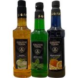 GRANDETERRA Grande Terra Üçlü Şurup Seti: Mojito, Yeşil Nane ve Blue Curacao (3 x 750 Ml) - 2250 ml