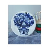 Grandez Home El Yapımı Dekoratif Döküm Duvar Tabağı - Rustik ve Vintage Duvar Dekoru - [Blue Blank Seri]