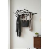 Grandmix Dekoratif Metal Duvar Askılığı Yaprak Tasarımlı Antre ve Hol Askısı Portmanto - 100x42