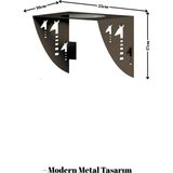 Grandmix Dekoratif Metal Takı Düzenleyici Duvar Rafı Makyaj ve Aksesuar Organizeri - Altın