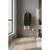 Grandmix Duvara Dayalı Tek Ayaklı Metal Elbise Askılığı Kıyafet Askı Standı Portatif 140X30 cm - Altın