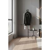 Grandmix Duvara Dayalı Tek Ayaklı Metal Elbise Askılığı Kıyafet Askı Standı Portatif 140X30 cm - Siyah
