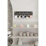 Grandmix Kupa Bardak Askısı Duvar Montajlı Kupa Askılığı Kahve Fincan Standı Mutfak Organizer 5 Kupa 50x16 Cm