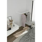 Grandmix L Köşe Askılık Duvara Monte Metal Elbise Askılığı 100X25 cm - Beyaz
